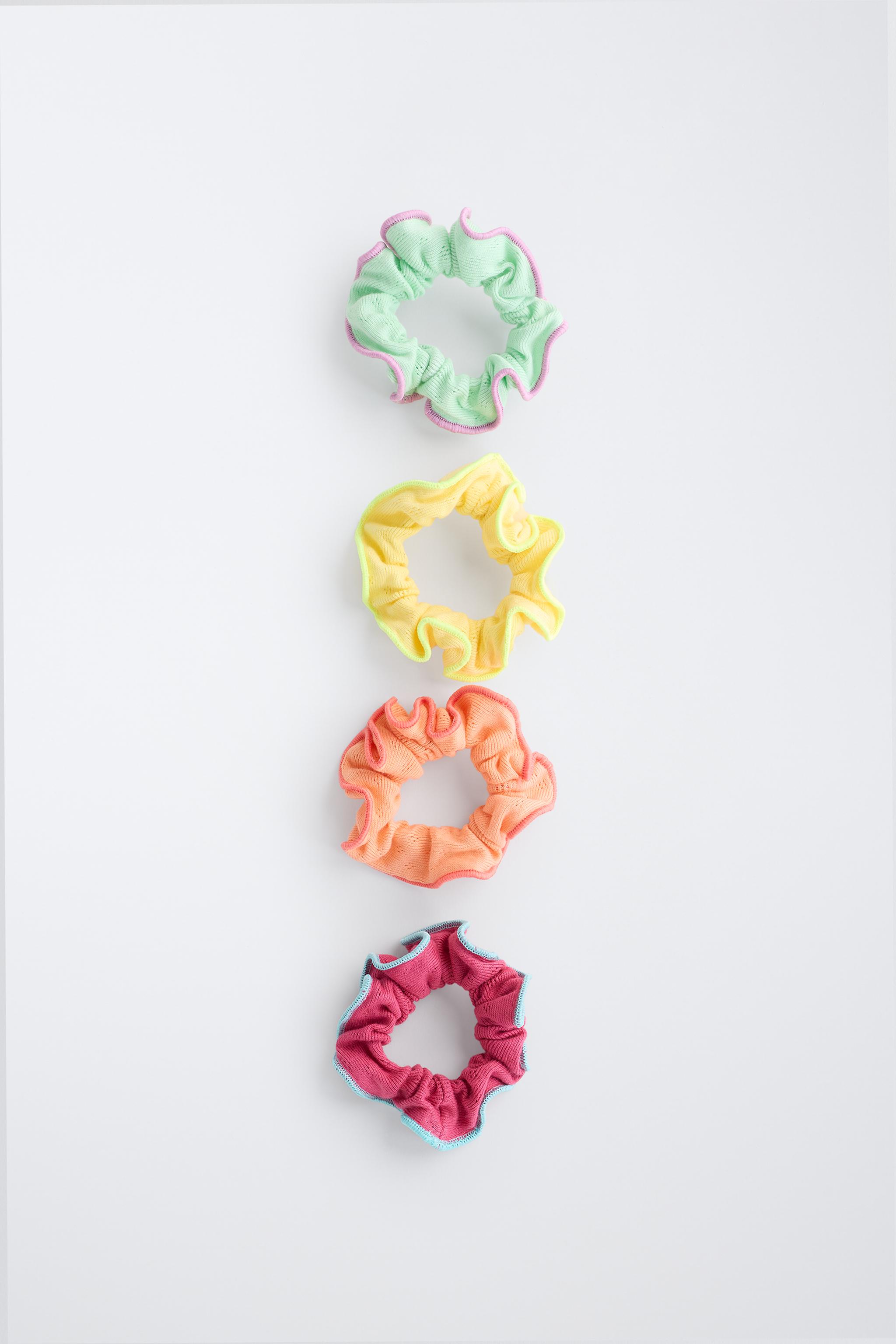 FOUR-PACK OF CONTRAST TRIM SCRUNCHIES